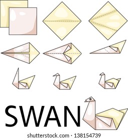 Illustrator of swan origami