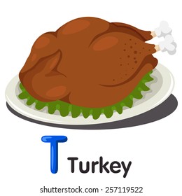 Illustrator of t font with turkey
