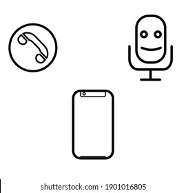Illustrator, telephone, handphone and audio vector icon