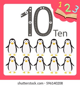 Illustrator of ten number animal