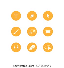 Illustrator toolbar icon set on white background, vector