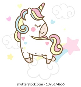 Illustrator Unicorn Vector Jump On Sky Stock Vector (Royalty Free ...