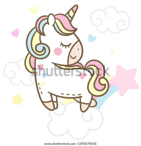 Illustrator Unicorn Vector Jump On Sky Stock Vector (Royalty Free ...