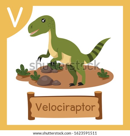Illustrator of V for Dinosaur velociraptor