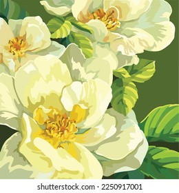 
Illustrator vector art of beautiful green flowers
