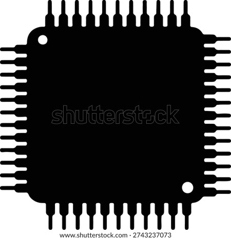 Illustrator Vector Computer chip electronic component integrated circuit board silhouette