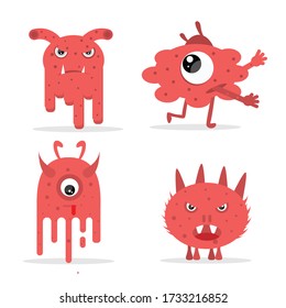 ilustrador vector monstruo lindo, kawai divertido buen uso para papel tapiz, banner, etc.