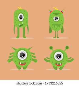 illustrator vector cute monster, funny kawai good use for wallpaper, banner , etc.