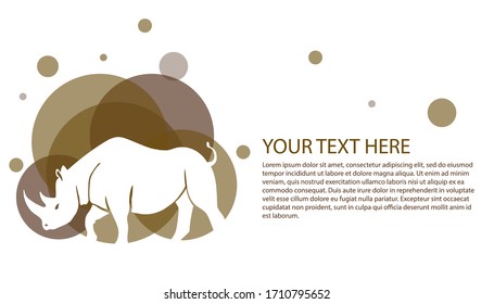 Illustrator Vector Design Of Rhinoceros Template Poster. Good For Magazine, Brochure And Poster