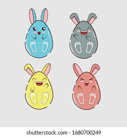 illustrator vector easter rabbit egg theme, eps 10