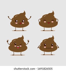 illustrator vector funny cute poop. good use for icon, expression, etc. with eps 10