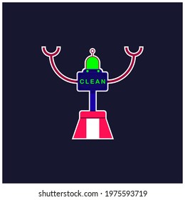 Illustrator vector graphic of cleaning robotic. fit for mascot logo, icon, apps, etc.