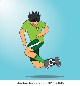 illustrator vector graphic of soccer player. suitable for drawing book, children book, book sport education. etc 