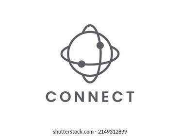 illustrator vector graphic technology logo design. internet network concept. digital logo