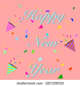 Illustrator vector of happy new year celebration, happy new year text