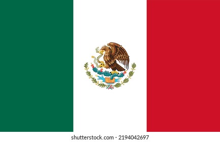 Illustrator Vector Of Mexico. Vector Image Of Mexico Flag. EPS 10