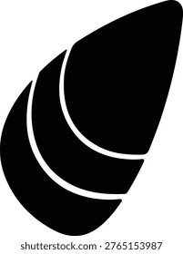 Illustrator Vector Mussels shell in the ocean black and white silhouette