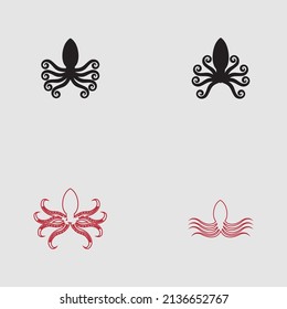 illustrator vector  for octopus logos set 
