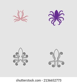 illustrator vector  for octopus logos set 