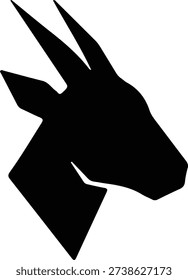 Illustrator Vector Oryx head side view art animal silhouette