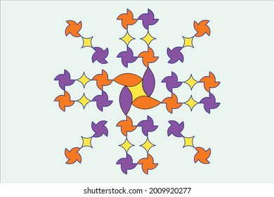 ilustrador vectorial rangoli con símbolos diferentes
