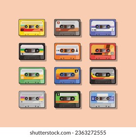 illustrator vector retro vintage cassette tape