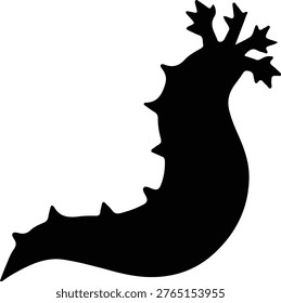Illustrator Vector Sea cucumber echinoderm marine invertebrate animal shape silhouette