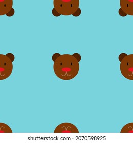 Illustrator vector of seamless wallpaper of cure bear on blue background,gift wrapping paper