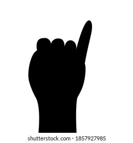 Illustrator vector of Silhouette hand showing only little finger