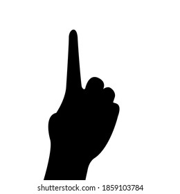 Illustrator, Vektorgrafik der Silhouette-Hand, die einen Finger zeigt