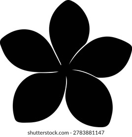 Illustrator Vector Simple plumeria frangipani blossom graphic design silhouette