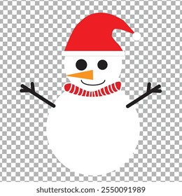 Vetor ilustrador boneco de neve com chapéu adequado para comemorar o Natal
