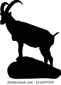 illustrator vector of wild goat, wild goat Vector Silhouette, animal illustration