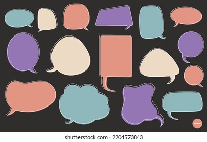 Vectores de ilustrador. Coloridas burbujas de habla. Globos StickersDialog.