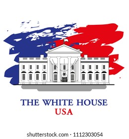 Illustrator of white house USA. Vector Illustration
