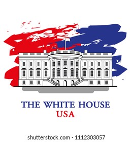 Illustrator of white house USA. Vector Illustration
