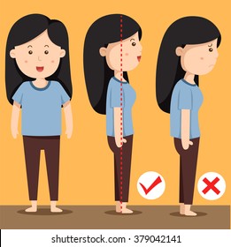 Illustrator of women standing  positions