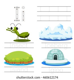 Illustrator of Worksheet for children I font