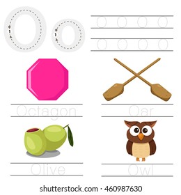 Illustrator of Worksheet for children O font