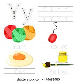 Illustrator of Worksheet for children y font