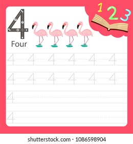 Illustrator of Worksheet writing practice number animal