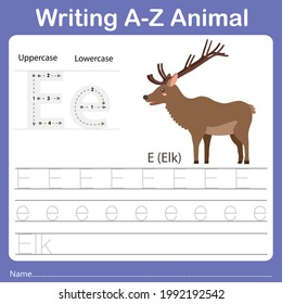 Illustrator of writing a-z animal Elk