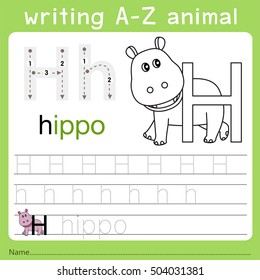 Illustrator of writing a-z animal h