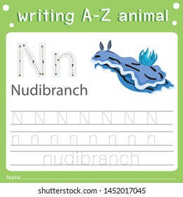 Illustrator of writing a-z animal n nudibranch