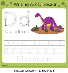 Illustrator of writing a-z dinosaur D