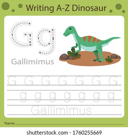 Illustrator of writing a-z dinosaur G