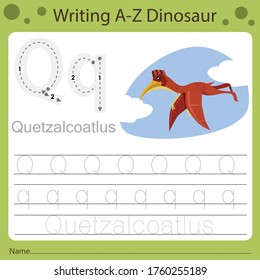Illustrator of writing a-z dinosaur Q