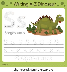 Illustrator of writing a-z dinosaur S