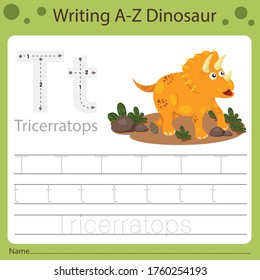 Illustrator of writing a-z dinosaur T