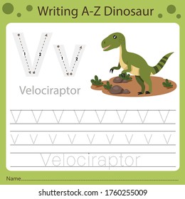 Illustrator of writing a-z dinosaur V